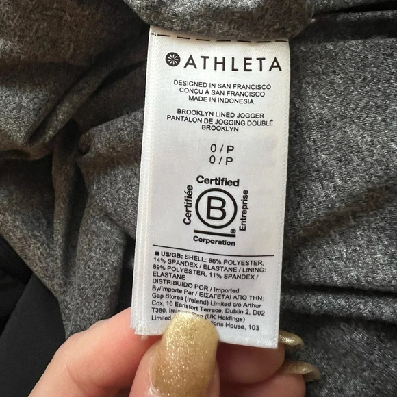 Athleta Brooklyn Lined Jogger Size 0 P Navy Blue Stretch Athleisure Travel Pants - Picture 8 of 9